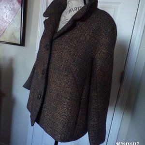 Talbots 16P Short Jacket Iridescence Bronze and Black tweed